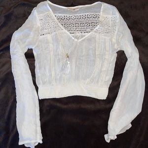 Long Sleeve White Dressy Top